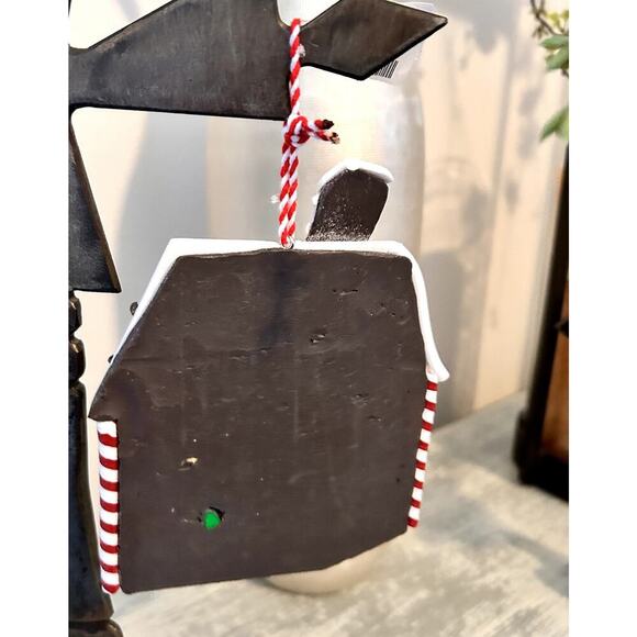 Gingerbread‎ Candy House Hanging Flat Holiday Ornament - Picture 2 of 2